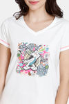 Zivame Bugs Bunny Knit Cotton Mid Length Pyjama Set - Pale Banana — thumbnail 5
